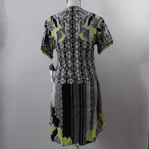 Hale Bob Silk Pattern Short Sleeve Shirt Dress XS - Picture 4 of 8